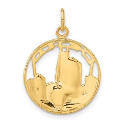 Pre-owned Skyjewelers Real 14kt Yellow Gold Chicago Skyline Charm