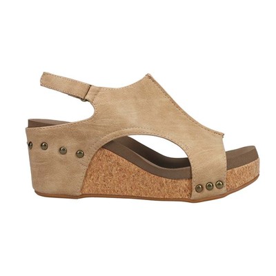 

Женские бежевые повседневные сандалии Corkys Carley Wedge 30-5316-TPSM, Бежевый, Corkys Carley Wedge