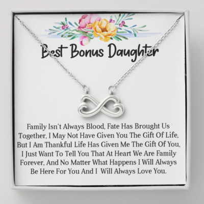 Best Bonus Daughter Necklace Infinity Pendant Step Daughter Jewelry Gifts Girls