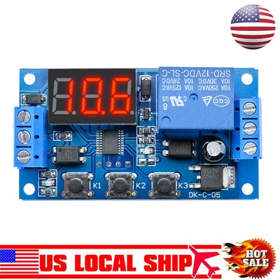 DC 12V LED Automation Delay Timer Control Switch Relay Digital Display US