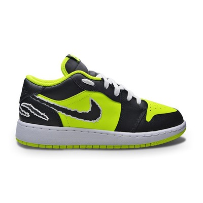 

Кроссовки Nike Air Jordan 1 Low SE (GS) для юниоров — DX6666 701 — черный Volt «black Cats», Зеленый, Air Jordan 1 Low SE