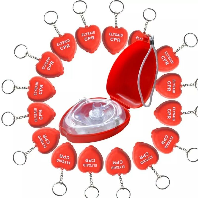 Cpr Rescue Pocket Cpr Mask First Aid Box 16pcs Mini Heart Shape Cpr Resuscitator
