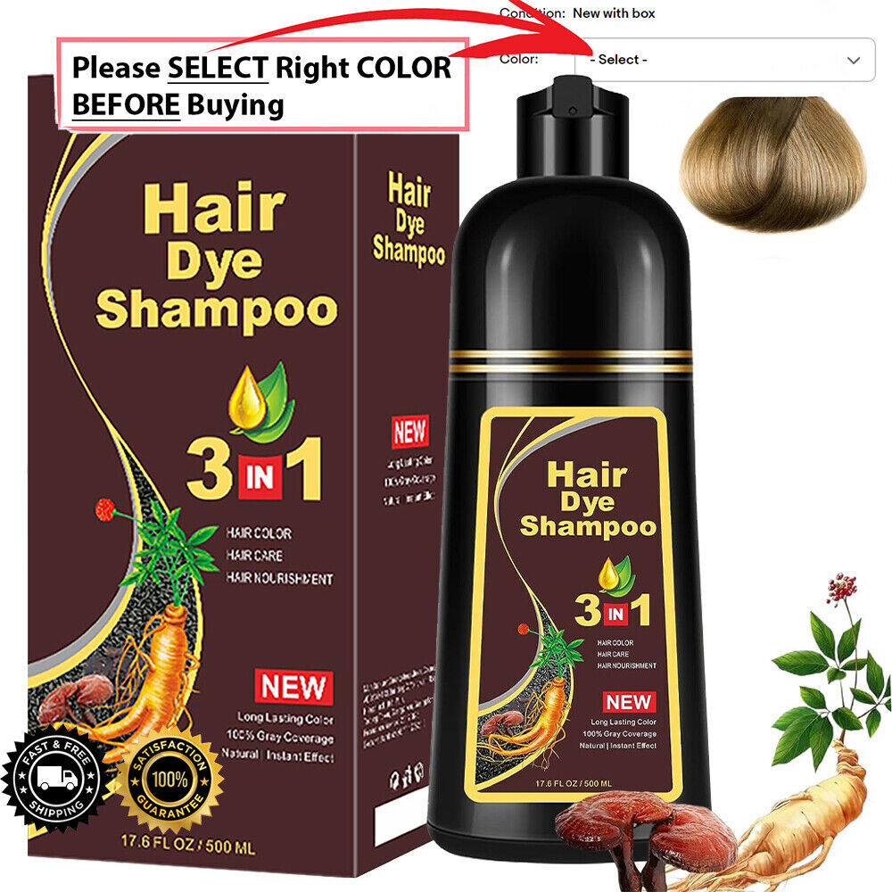Hair Dye Shampoo 3 in 1 Hair Shampoo Instant Hair Dye Herbal