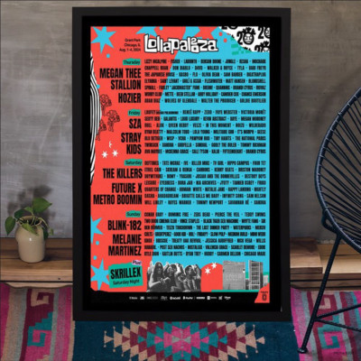 Tour Poster Lollapalooza In Chicago, IL On August 1-4 2024 Unframe Home Wall Art