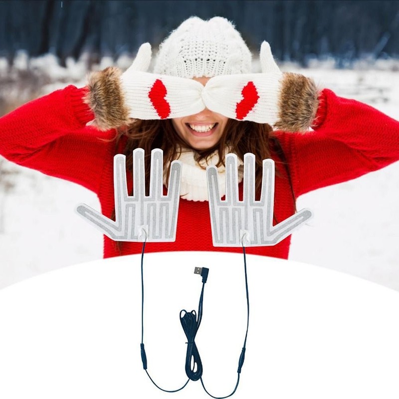 Winter  Warm Five-finger Gloves Heating Pad