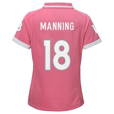 Peyton Manning NFL Denver Broncos "Bubble Gum" Pink Fashion Jersey Girls Youth