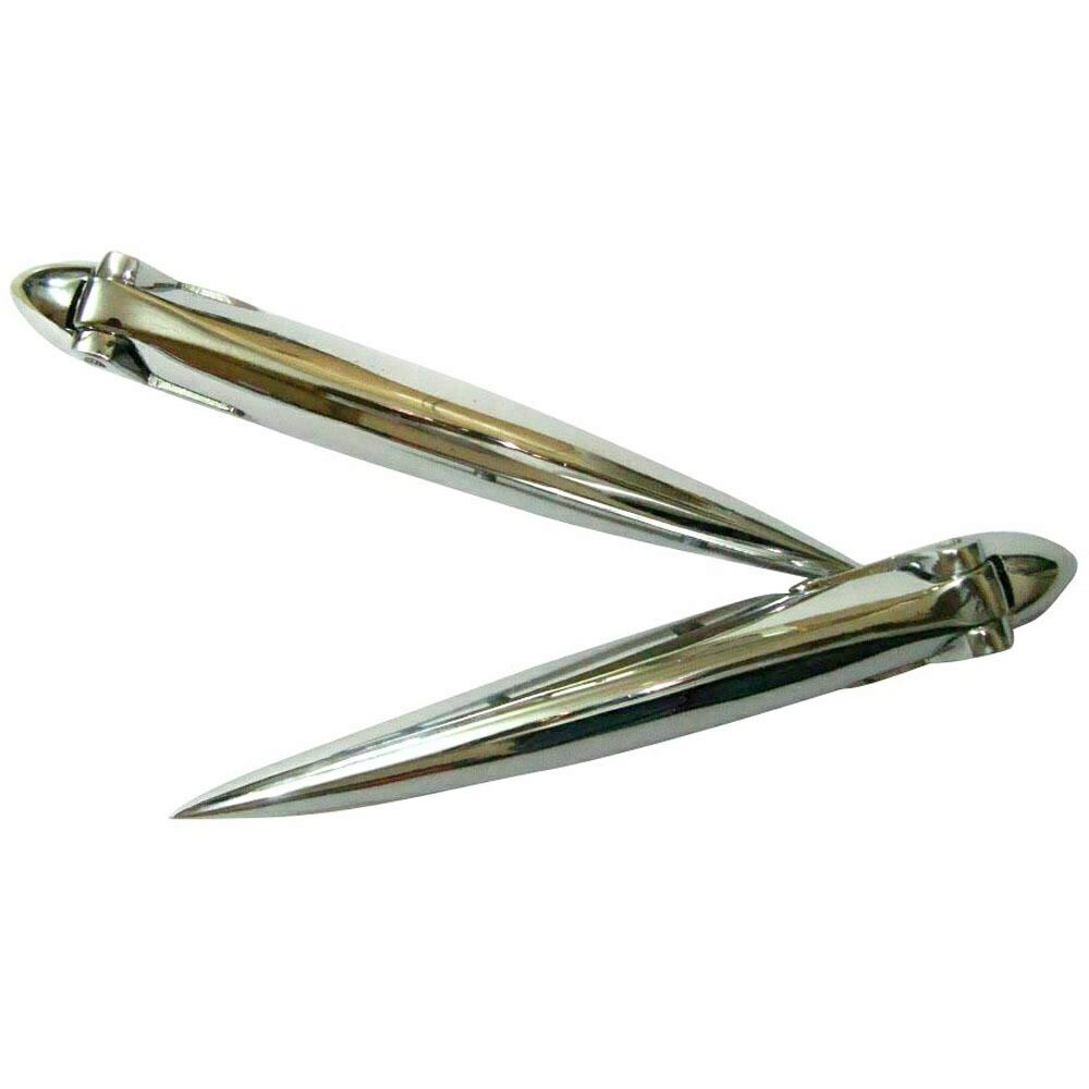 Pair Bonnet Hinges Steel Chrome Plated + Nuts Ambassador Morris Oxford 1950`s 