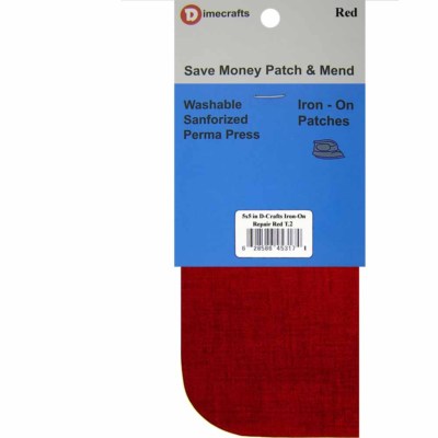 `2 Iron-On Repair Patches 5 x 5 Inch Compare to Bondex - Red