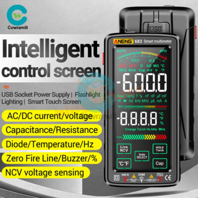 ANENG 683 6000Counts Large Touch Screen Digital Multimeter Burn proof Multimeter