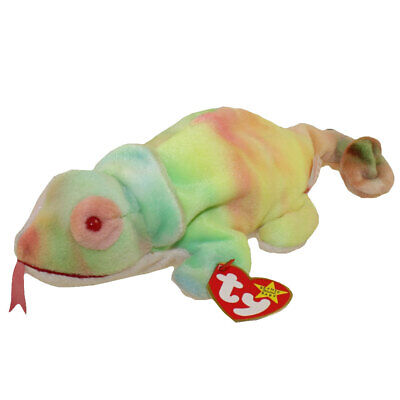 TY Beanie Baby - RAINBOW the Chameleon (tye-dyed) (9 inch) - MWMTs Stuffed Toy