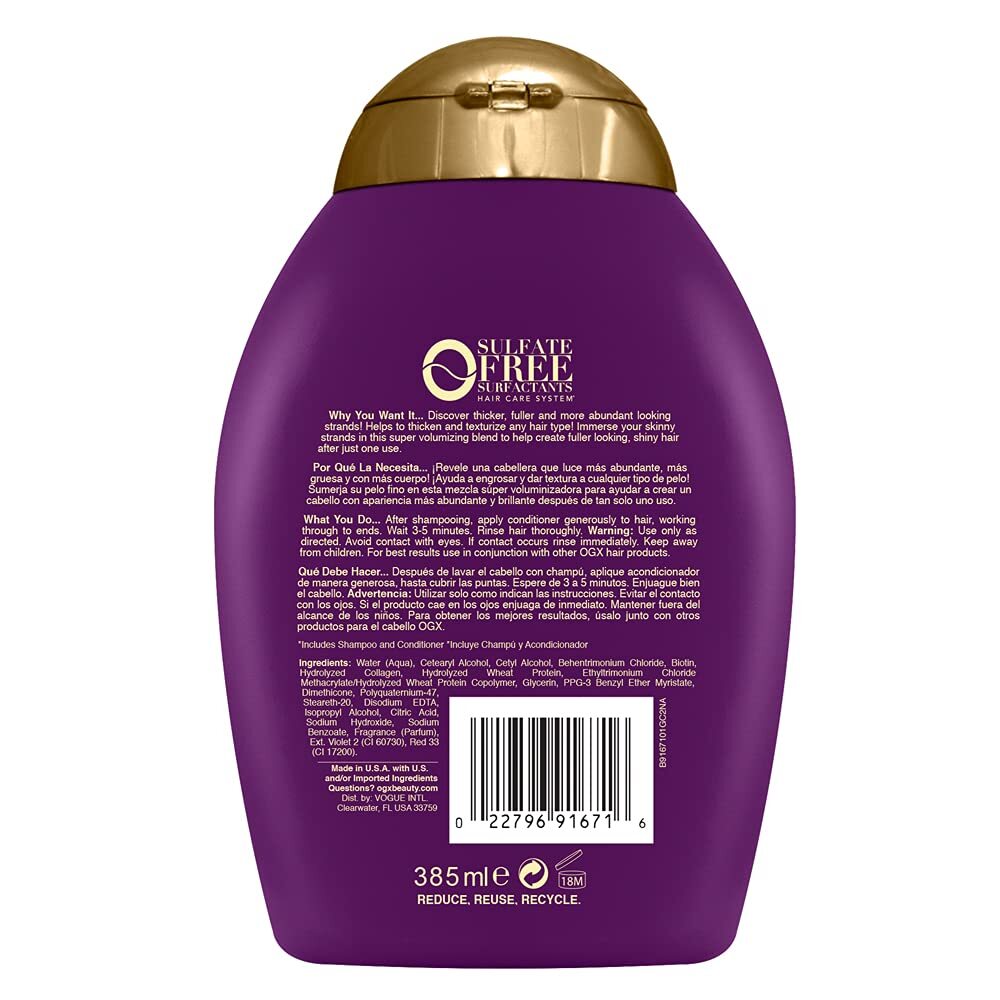 ogx thick & full biotin & collagen shampoo