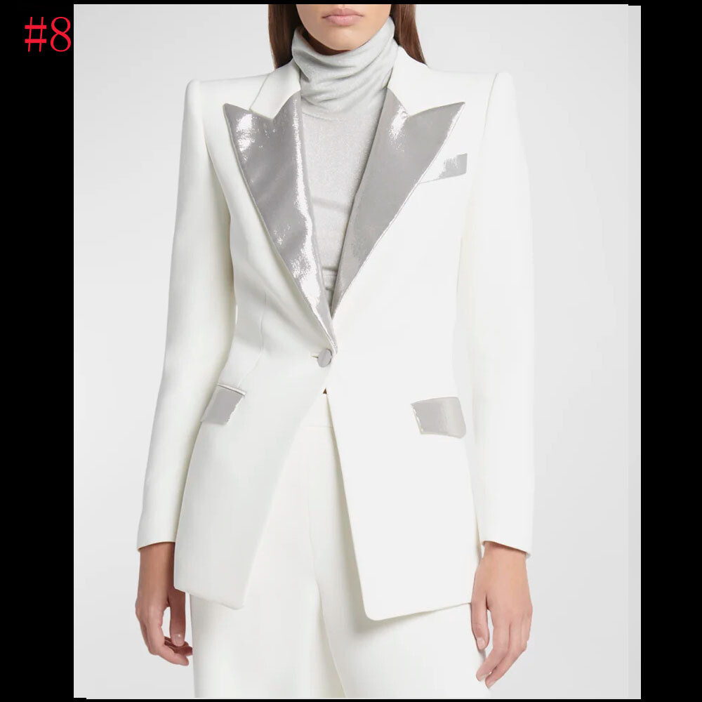 Pre-owned Handmade Made To Order Custom Bespoke Tailors Wool Tweeds Faux Leather Blazer Jacket B3-a In Contact Us Styles No. You Like