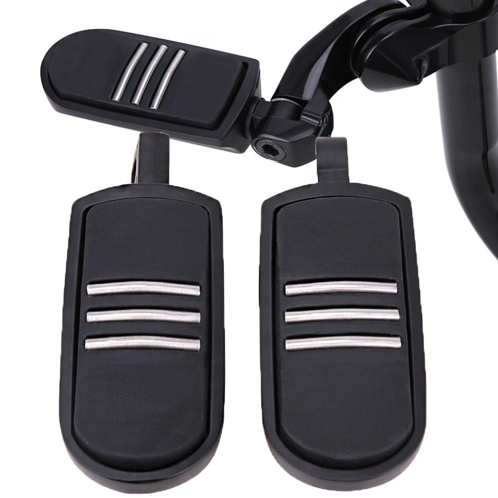 10mm Highway Foot Pegs Footrest Black For Harley Touring Softail XL Honda VT750