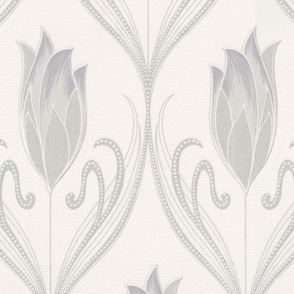 CRYSTAL SILVER GREY WHITE GLITTER FLOWER FEATURE VINYL WALLPAPER BELGRAVIA 242 eBay