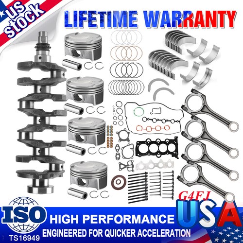 G4FJ 1.6T TURBO ngine Overhaul Rebuild Kit Crankshaft Rod Piston For Hyundai KIA