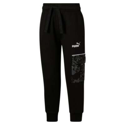 Брюки Puma Camo Pack Fleece Joggers Youth Boys Black Casual 858286-01