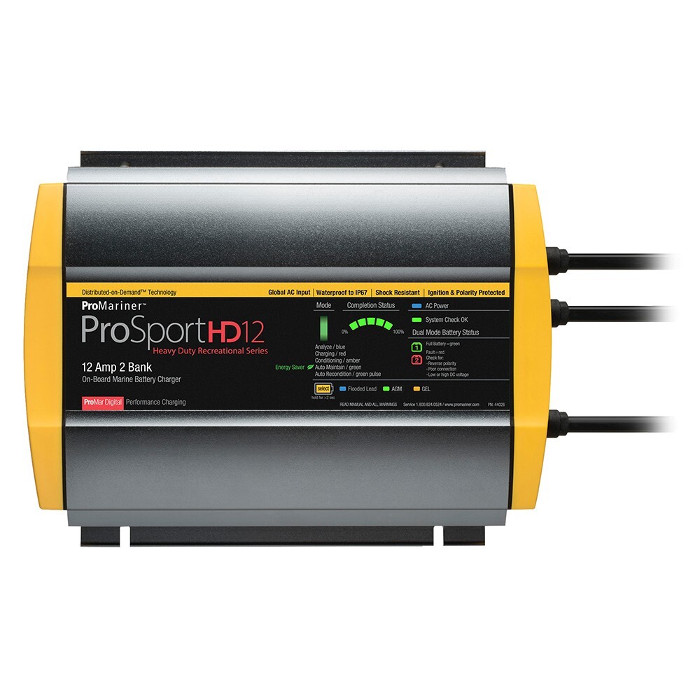 PROMARINER PROSPORTHD 12 GLOBAL GEN 4 12 AMP - 2 BANK BATTERY CHARGER MFG# 44026