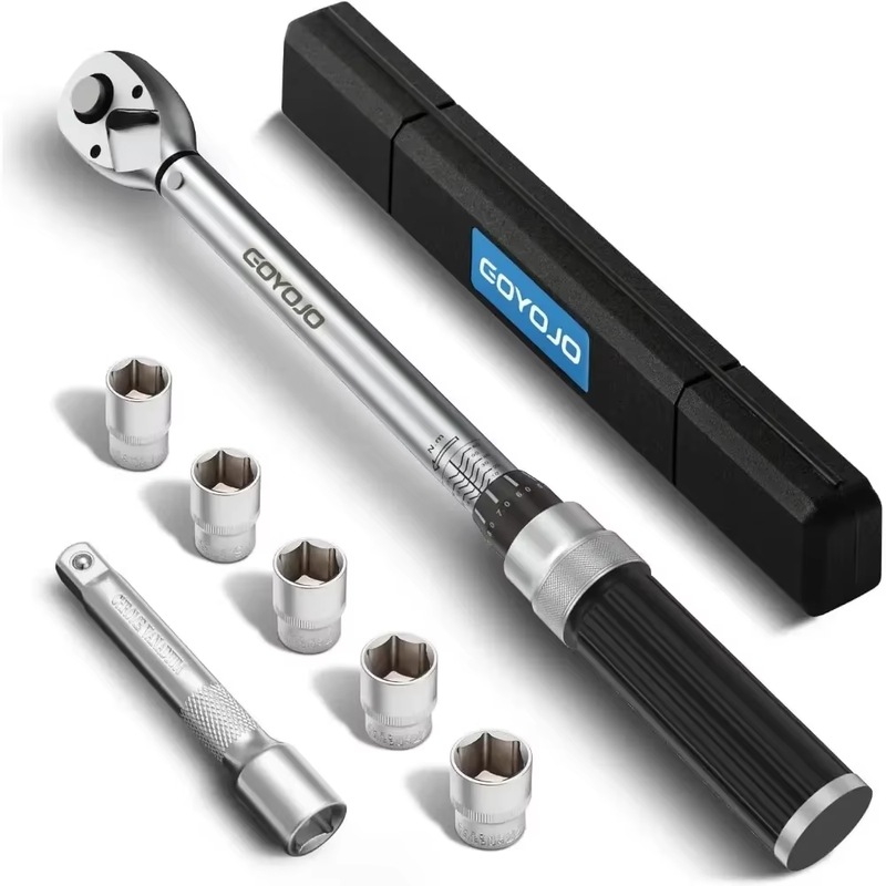 1/2-inch Drive Click Torque Wrench Set Dual-Direction Adjustable 72-tooth Torque