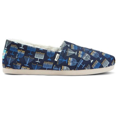 

TOMS Alpargata Menorah Женские синие туфли-слипоны на плоской подошве в стиле кэжуал 10017547T, Синий, TOMS Alpargata Menorah Slip On