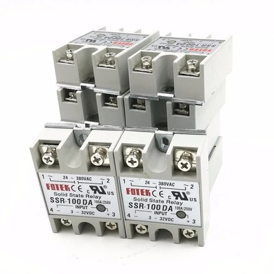 10PCS SSR100DA SSR-100DA Manufacturer 100A SSR Single  3-32VDC Output 24-380VAC