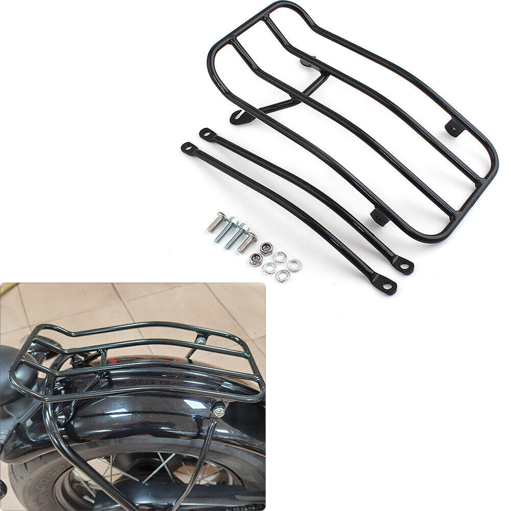 Black Rear Fender Seat Luggage Rack w/ Bolts For Triumph Bonneville Bobber 17-21
