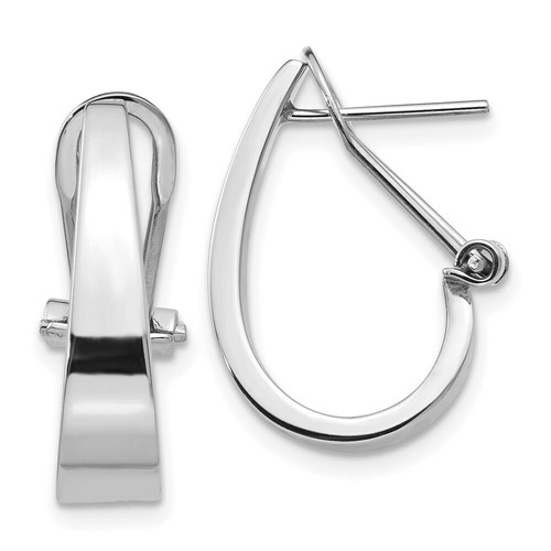 Pre-owned Goldia 14k White Gold Polished Hoop Earrings