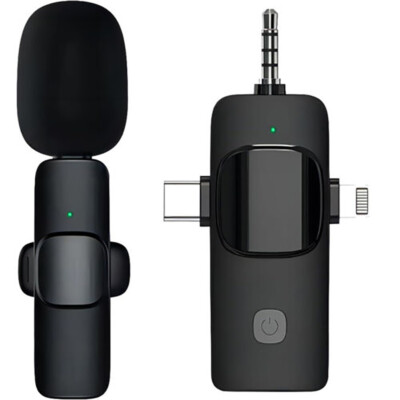 Mini Mic Wireless Lavalier Microphone Mic for Android iPhone Audio Recording USA