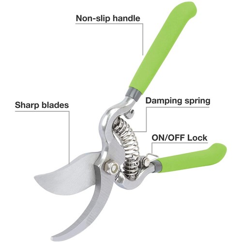2-Piece Pruning Shears Set, Drop Forged with Steel Straight Blade,Garden Scissor