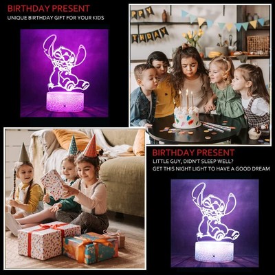 Stitch Night Light Gifts Lilo And Stitch 3D Led Table Lamp Remote Intelligent
