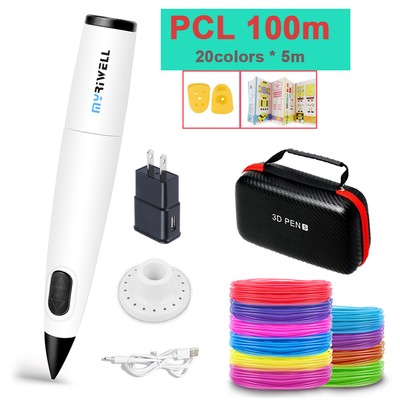 3D Drawing Printing Pen LCD Screen+ PCL Filament toys for Adult Kid 30 Colors