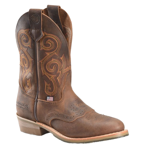 Pre-owned Double-h Boots Double H Men's 11" U Toe Roper Dark Brown Work Boot Dh4663