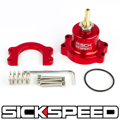 RED ADJUSTABLE FUEL PRESSURE REGULATOR RISER GAUGE KIT FOR HONDA ACURA 