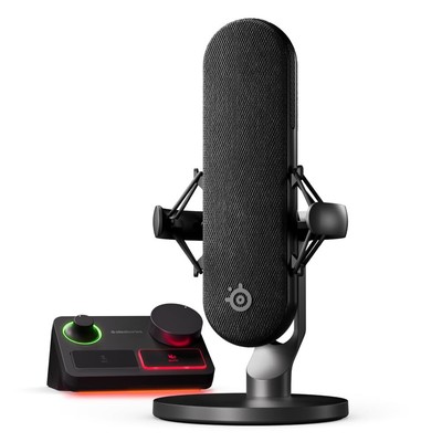 SteelSeries Alias Pro Kit   XLR Mic + Stream Mixer   3x Bigger Capsule for Ga...