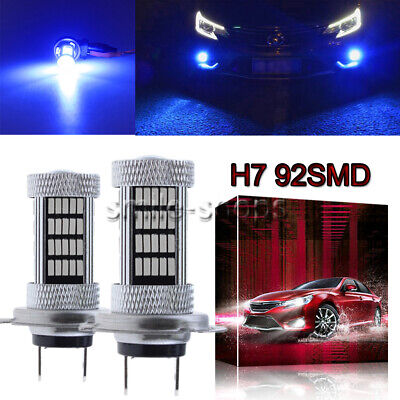 H7 4014 92SMD LED Fog Light Bulb Conversion Kit Super Bright Premium 10000K Blue