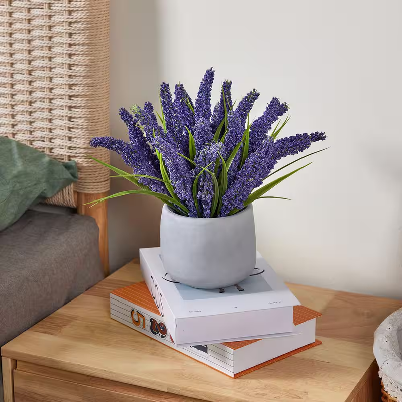 Artificial Outdoor Flowers UV Resistant Faux Plants Purple Garden Porch Decor