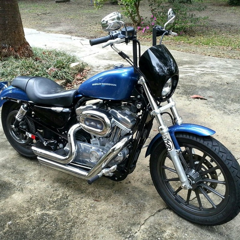 Drag Handlebar 7/8" 1" Z Bar Ape Hanger For Harley Sportster XL 883 1200 Softail eBay