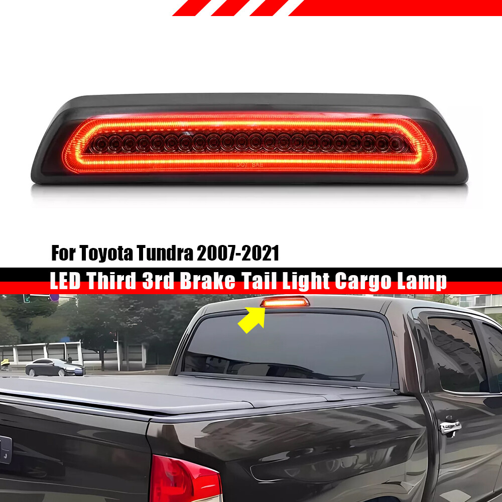 LED 3rd Brake Light Tundra LED 3rd Brake Light Cargo Lamp For 2007-2021 Toyota Tundra | Smoke Lens | 22 LED Hyper Flash Light 2015 Tacoma Tail Lights - Foto 12