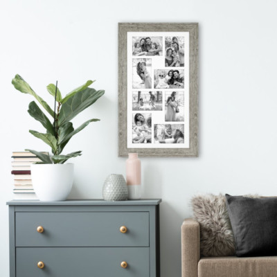 8-Opening Wall Collage Picture Photo Frame W/Front Glass Home Office Decor 4''X6''