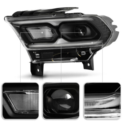For 2021-2024 Dodge Durango Black w/Halogen Turn Signal LED Headlights Headlamps