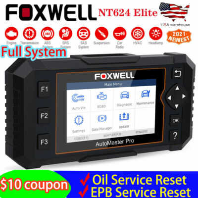Foxwell NT624 Elite Full System OBD2 Scanner ABS SAS Oil EPB Reset Car Scan Tool