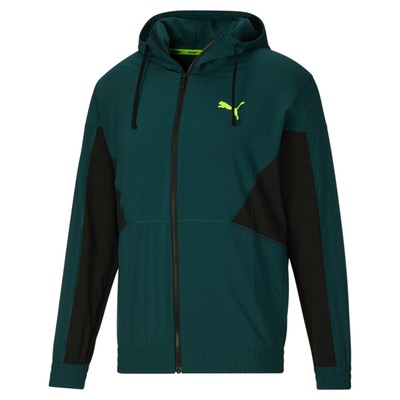 Тканая куртка Puma Fit Мужская черная, зеленая Повседневная спортивная верхняя одежда 52212824