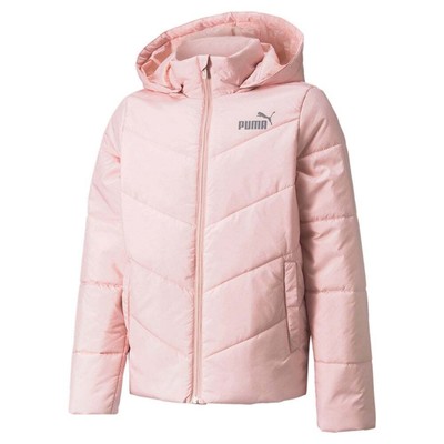 

Puma Essentials Padded Hd Full Zip Jacket Youth Girls Size  Casual Athletic Ou, Розовый, Puma Essentials Padded Hd Full Zip Jacket Youth