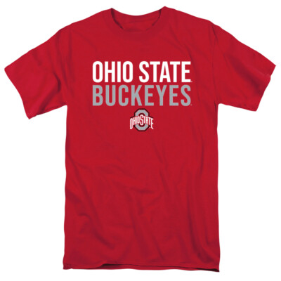Ohio State University Adult T Shirt Official Stacked, Team Red S-3XL