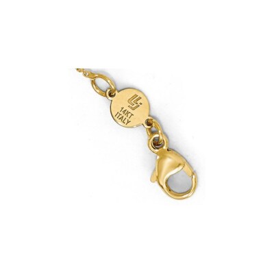 Pre-owned Superdealsforeverything Real 14kt Yellow Gold Polished And Brushed W/2in Ext. Necklace