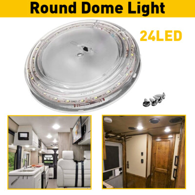 Universal LED Car Vehicle Round Interior Ceiling Roof Dome Light White Lamp 12v