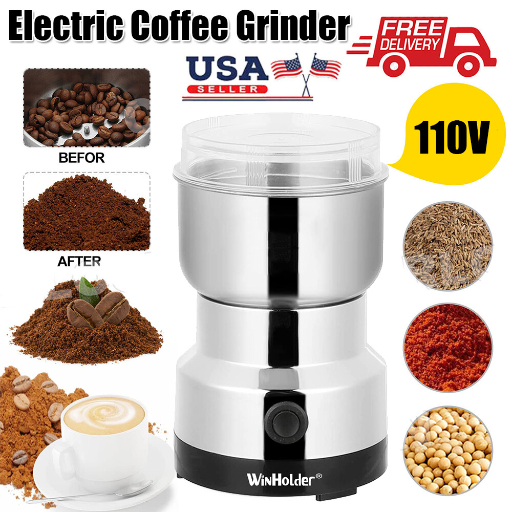110V Mini Electric Grinder Coffee Grinding Milling Bean Nut 