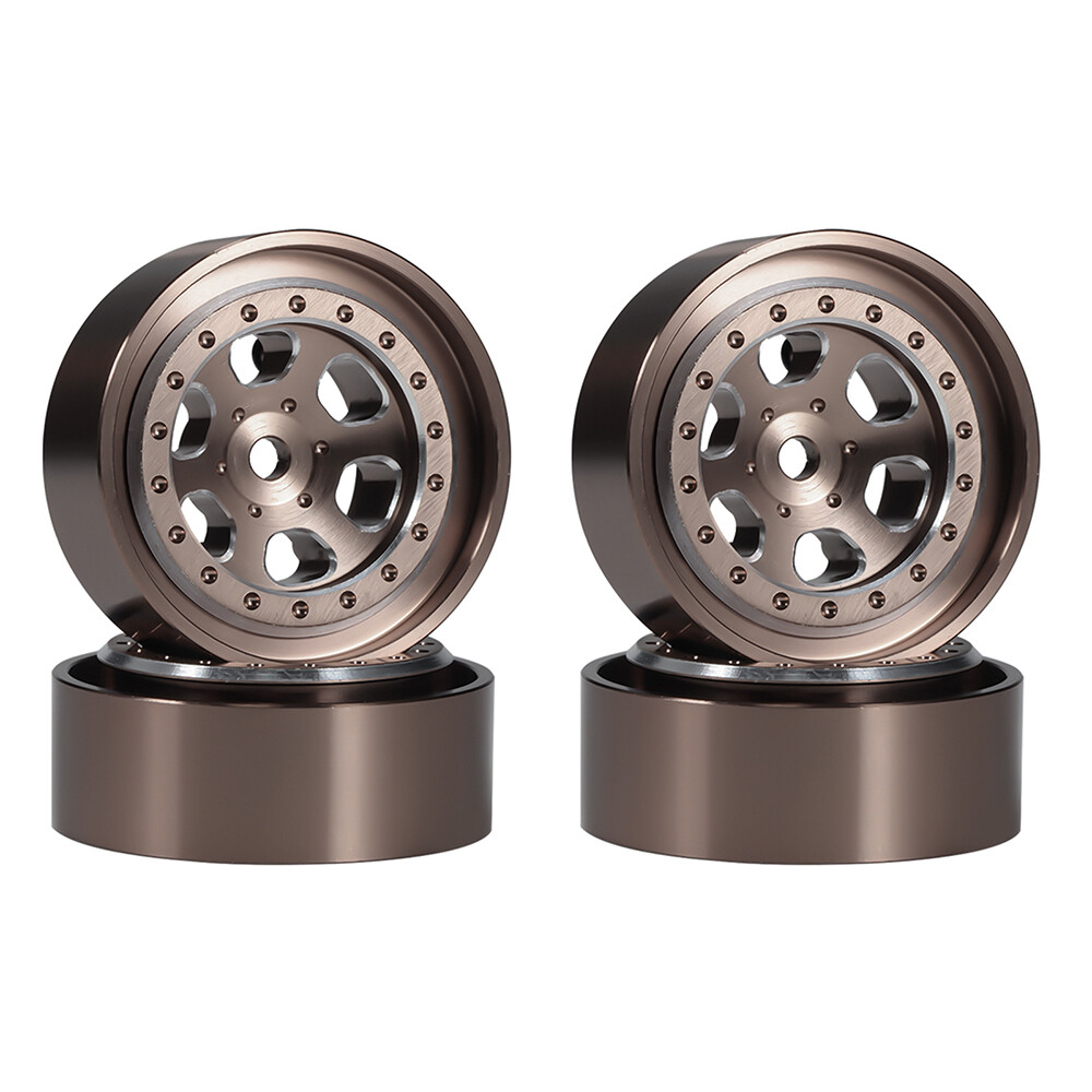 1.3" Beadlock Wheel Rims Alloy Wheel Hub 7mm Hex for TRX4M 1/18 RC Crawler Car