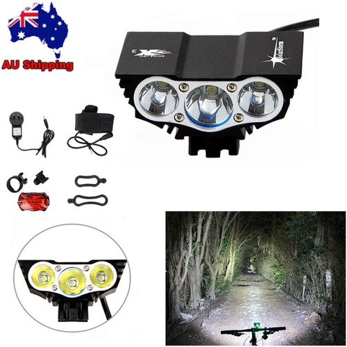 SolarStorm 15000LM 3x T6 LED Front Head Bicycle Bike Lamp Headlamp Rear light
