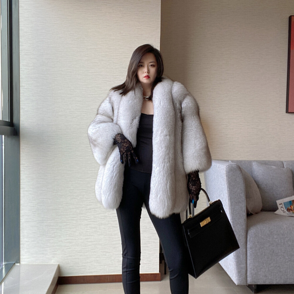【24TH-01】Rex Like Fur Tailored Coat Long Rex Rabbit Fur Coat for Women
