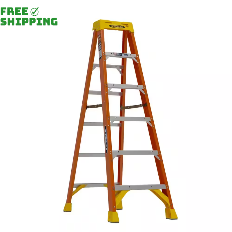 6 feet Fiberglass Step Ladder with 300 lbs.